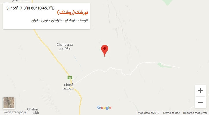 روستای نورشک(روشنک) بر روی نقشه
