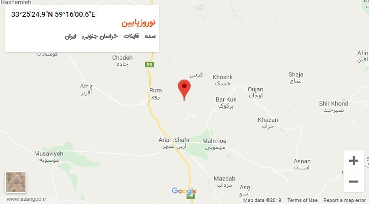 روستای نوروزپایین بر روی نقشه