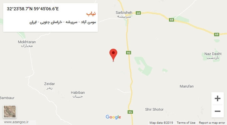 روستای نیاب بر روی نقشه