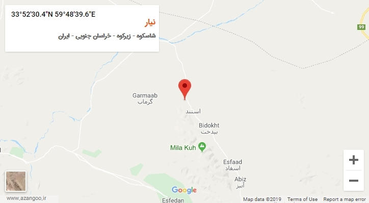 روستای نیار بر روی نقشه