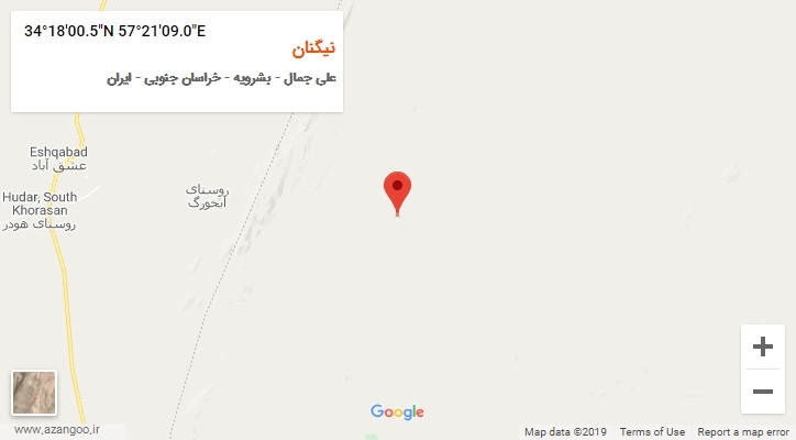 روستای نیگنان بر روی نقشه