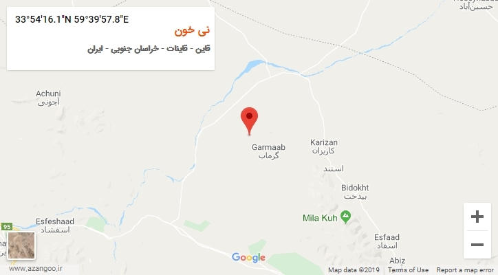 روستای نی خون بر روی نقشه
