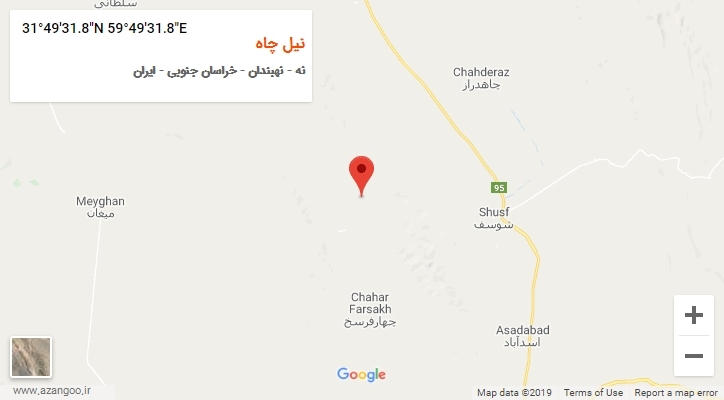 روستای نیل چاه بر روی نقشه