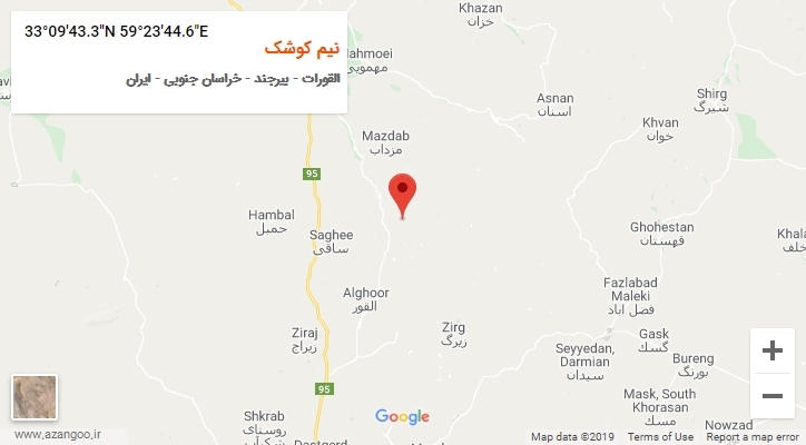 روستای نیم کوشک بر روی نقشه