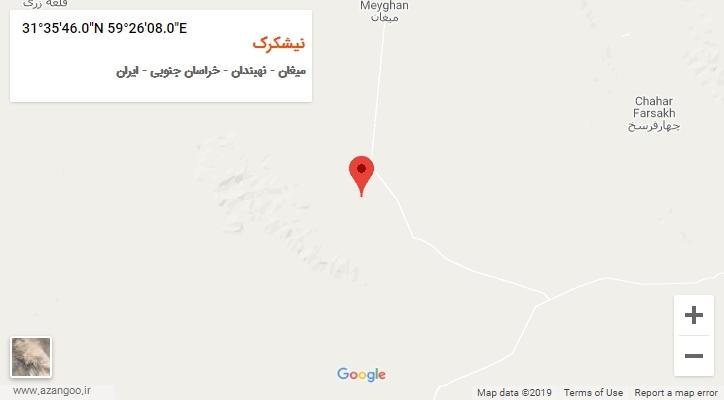 روستای نیشکرک بر روی نقشه