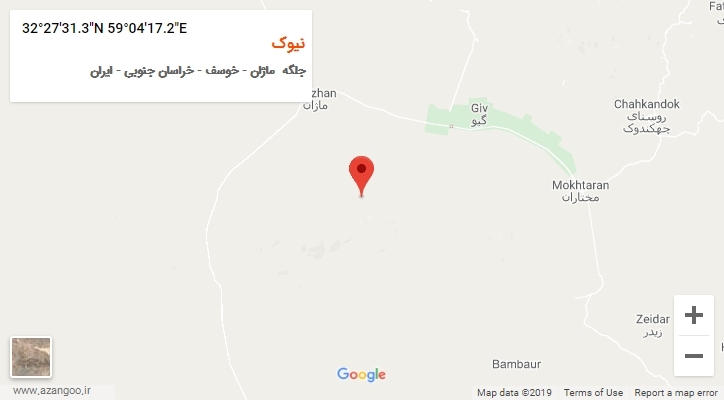 روستای نیوک بر روی نقشه