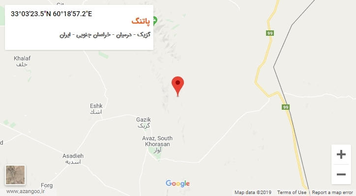 روستای پاتنگ بر روی نقشه