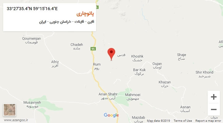 روستای پاتوچاری بر روی نقشه