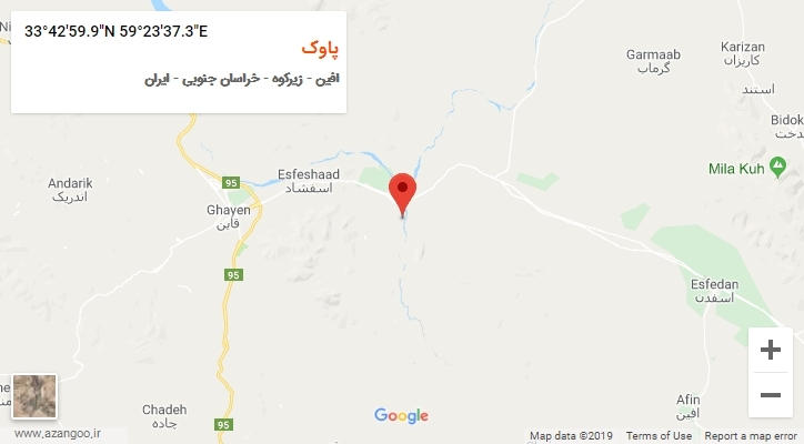 روستای پاوک بر روی نقشه