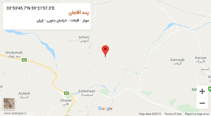 روستای پده آقاجان بر روی نقشه