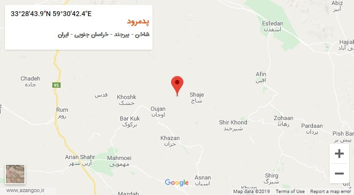 روستای پدمرود بر روی نقشه
