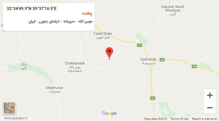 روستای پخت بر روی نقشه