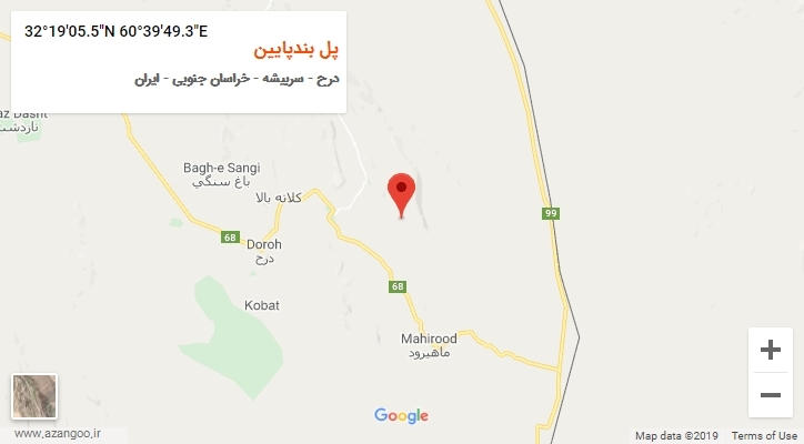 روستای پل بندپایین بر روی نقشه