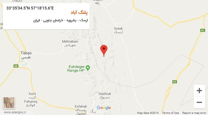 روستای پلنگ آباد بر روی نقشه