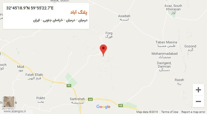 روستای پلنگ آباد بر روی نقشه