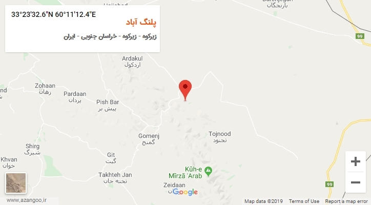 روستای پلنگ آباد بر روی نقشه