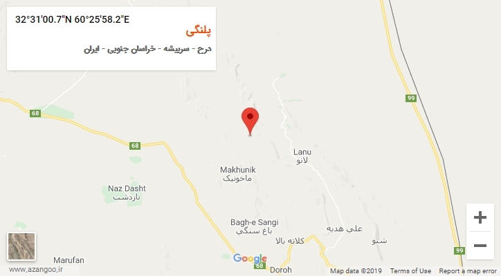 روستای پلنگی بر روی نقشه