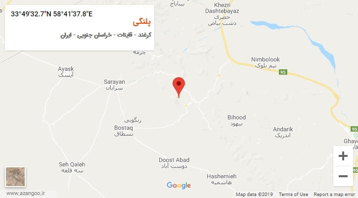 روستای پلنگی بر روی نقشه