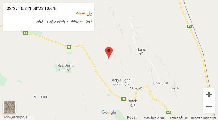 روستای پل سیاه بر روی نقشه