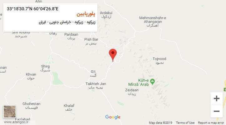 روستای پلورپایین بر روی نقشه