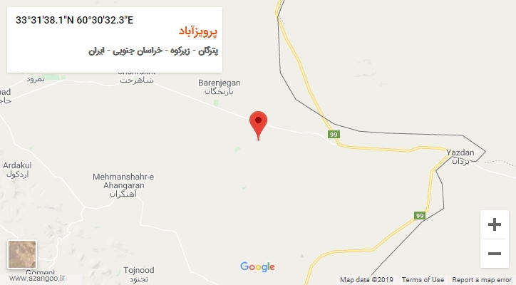 روستای پرویزآباد بر روی نقشه