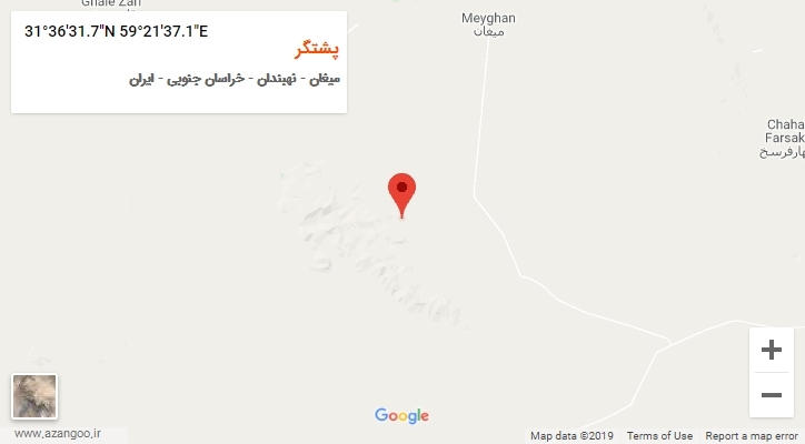 روستای پشتگر بر روی نقشه