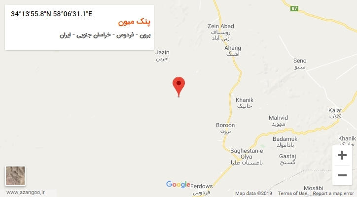 روستای پتک میون بر روی نقشه