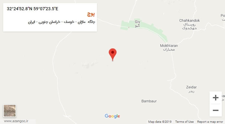 روستای پوچ بر روی نقشه