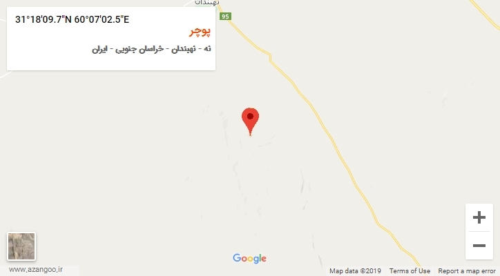 روستای پوچر بر روی نقشه