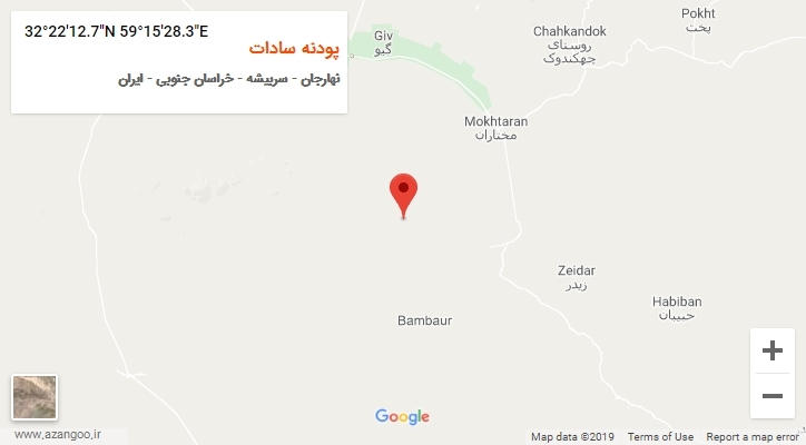 روستای پودنه سادات بر روی نقشه