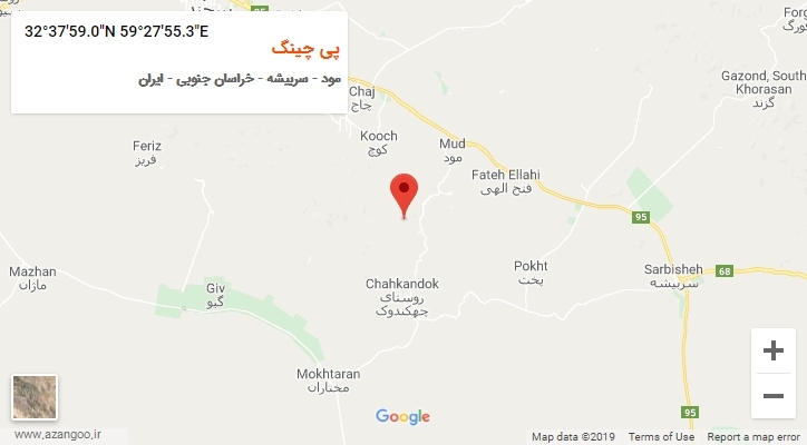 روستای پی چینگ بر روی نقشه