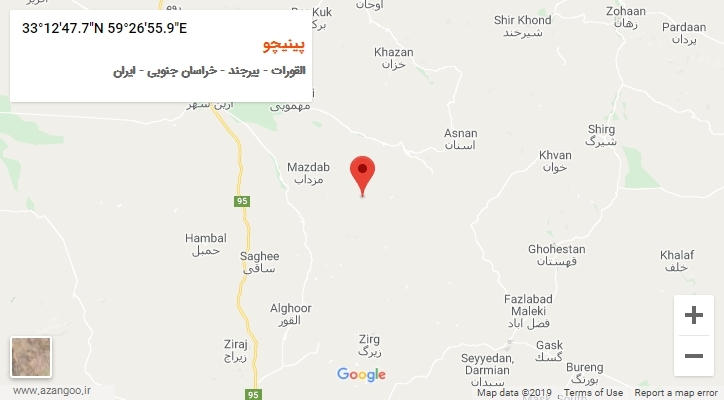 روستای پینیچو بر روی نقشه