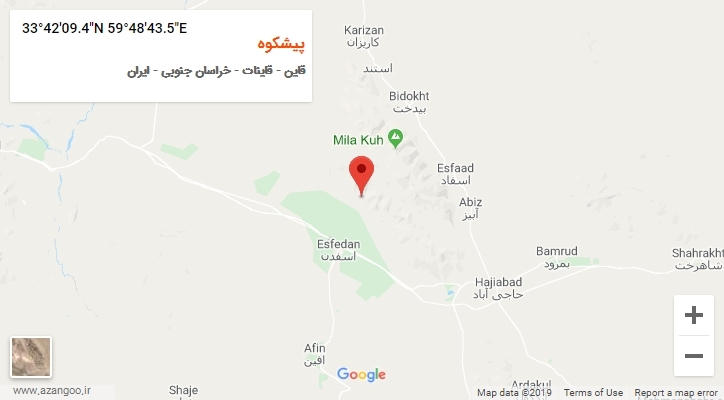 روستای پیشکوه بر روی نقشه