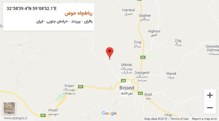 روستای رباطچاه حوض بر روی نقشه