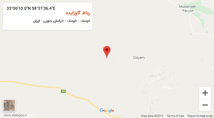 روستای رباط گاوزایده بر روی نقشه