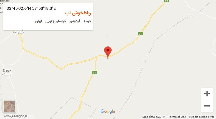 روستای رباطخوش اب بر روی نقشه