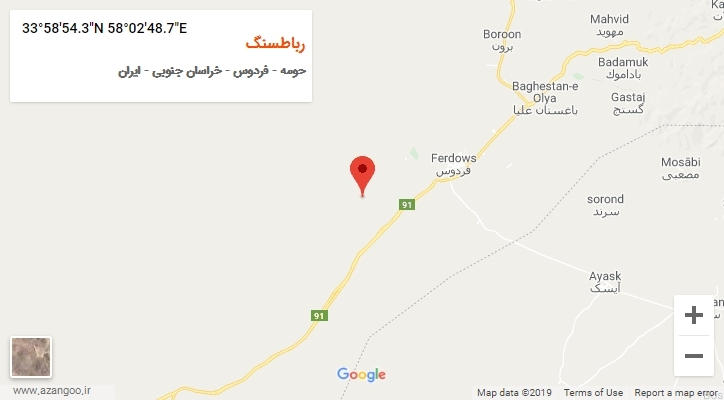 روستای رباطسنگ بر روی نقشه