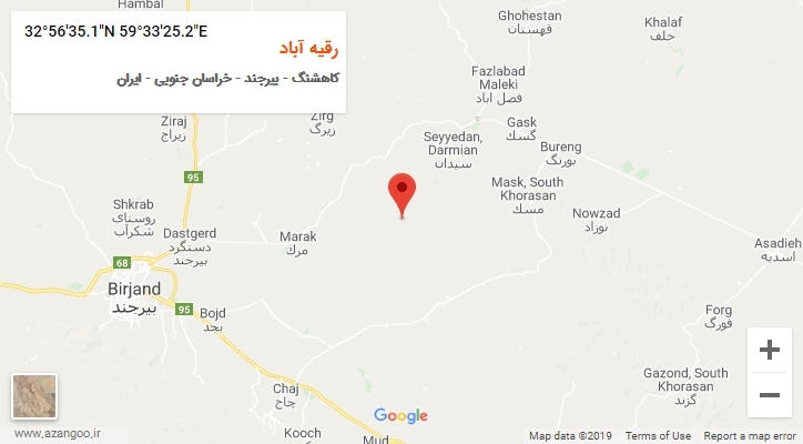 روستای رقیه آباد بر روی نقشه