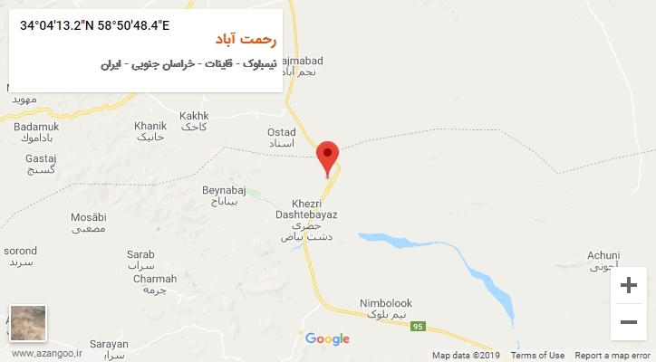 روستای رحمت آباد بر روی نقشه