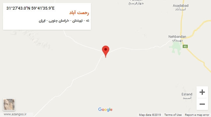روستای رحمت آباد بر روی نقشه