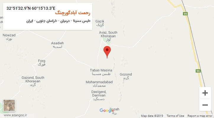 روستای رحمت آبادگورچنگ بر روی نقشه