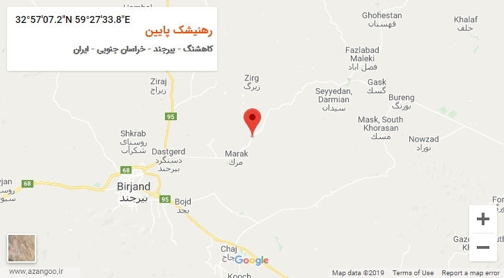 روستای رهنیشک پایین بر روی نقشه