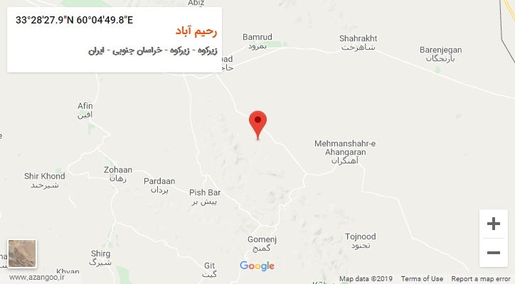 روستای رحیم آباد بر روی نقشه