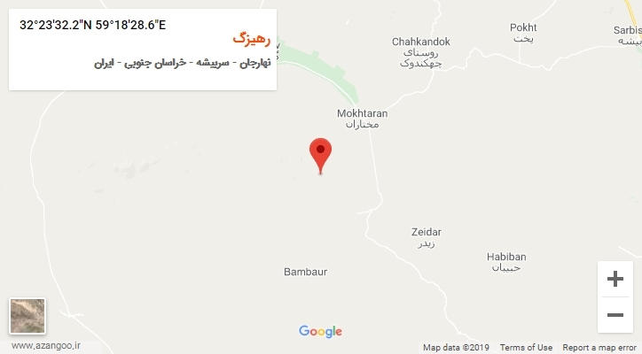 روستای رهیزگ بر روی نقشه