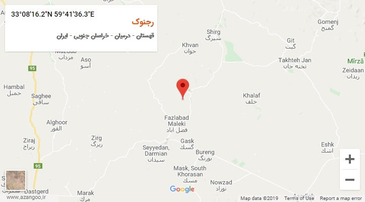 روستای رجنوک بر روی نقشه