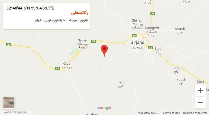 روستای رکاتسفلی بر روی نقشه