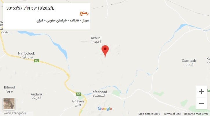 روستای رمنج بر روی نقشه