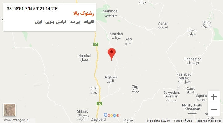 روستای رشنوک بالا بر روی نقشه