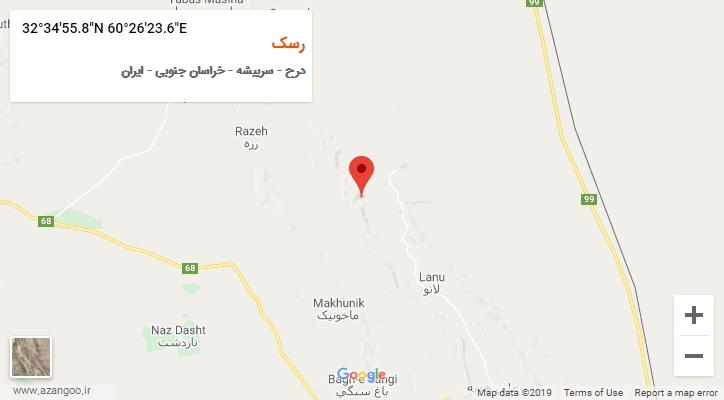 روستای رسک بر روی نقشه