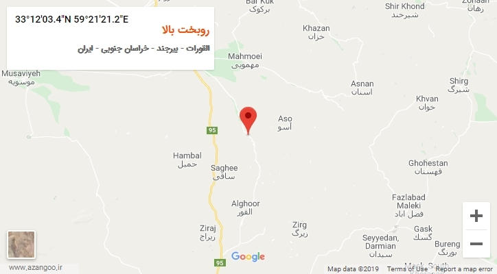 روستای روبخت بالا بر روی نقشه